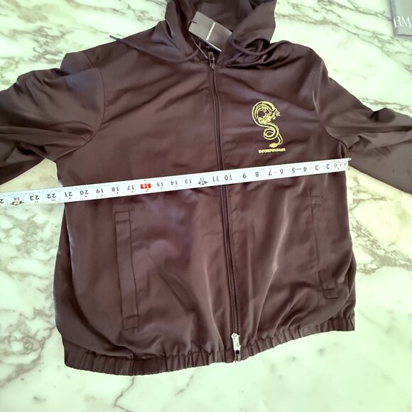 EMPORIO ARMANI Mens Jet Black Ltd. Ed. Hooded Lunar New Year Dragon Jacket, 52 - Picture 8 of 14